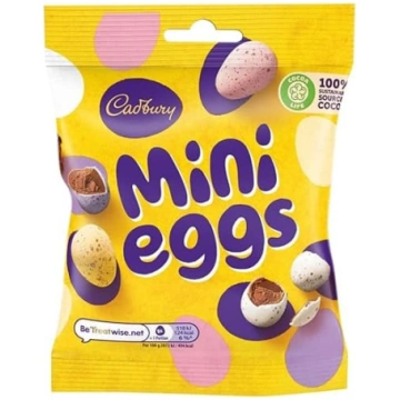 Cadbury šokolādes mini olas cietā iepakojumā (80 g