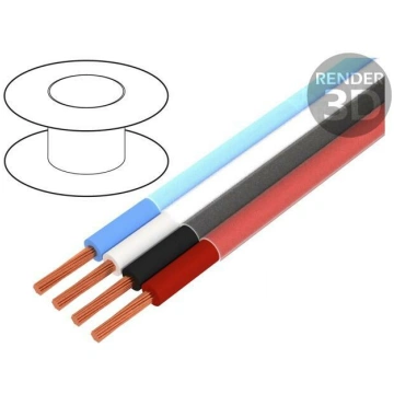 Wire: loudspeaker cable; 4x1mm2; stranded; OFC; un