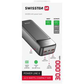 Swissten Power Line II Power Bank Ārējas Uzlādes B