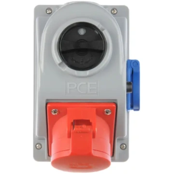 Steels socket with switch 0-1 32A 5P 400V + 2P+Z 2