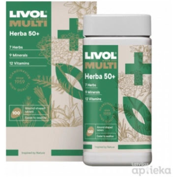 Uztura bagātinātājs Livol Multi Herba 50+, 100tabl