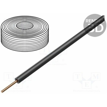 Wire; H07V-U; 4mm2; wire; Cu; PVC; black; 450V,750