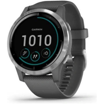 Garmin Vivoactive 4 Sudraba ar pelēku silikona sik
