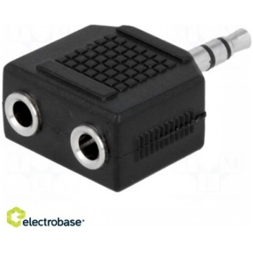 Splitter; Jack 3.5mm socket x2,Jack 3.5mm plug; st
