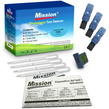Mission® kopējā holesterīna testi + kapilārās mēģe