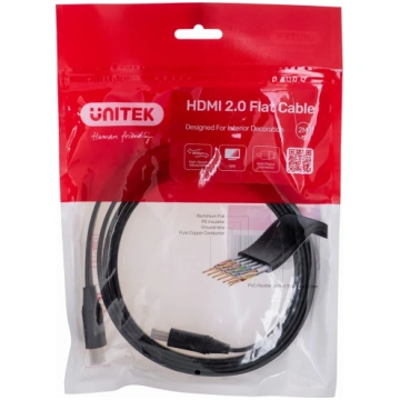 UNITEK HDMI CABLE 2.0 4K60HZ,FLAT,2M,C11063BK-2M