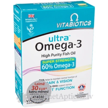 vitabiotics Ultra Omega-3, 60 kapsulas