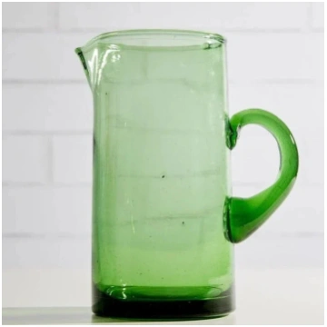 Moroccan Glass Pitcher Green Thistle Hill