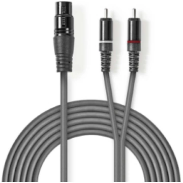 Kabelis Nedis XLR F - 2x RCA M 1.5m