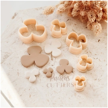Polymer Clay Cutter, Clover Shapes, Floral Earring