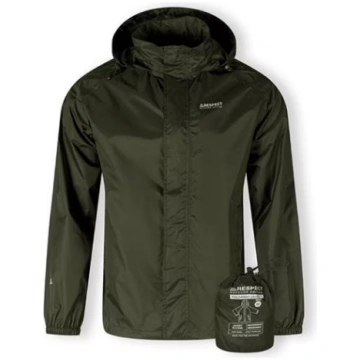 Men packaway waterproof jacket with hood khaki