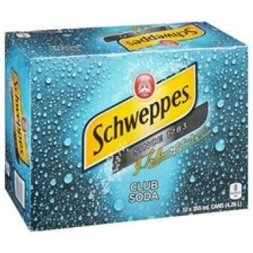 Schweppes Club Soda Soft Drink | 355ML/Unit, 12 Un