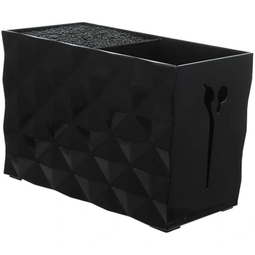 Doppelschlitz-Scheren-Aufbewahrungsbox, Schwarz, f