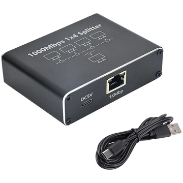 Gigabit Ethernet sadalītājs no 1 līdz 4 - tīkla ad