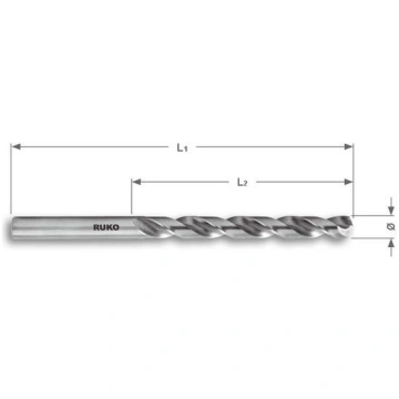 RUKO Urbis 8.0 mm metālam DIN 338 tips N, HSS-G, a