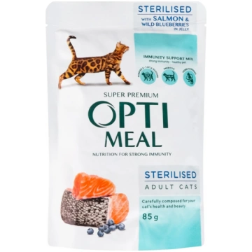 OPTIMEAL - konservi sterilizētiem kaķiem ar lasi u