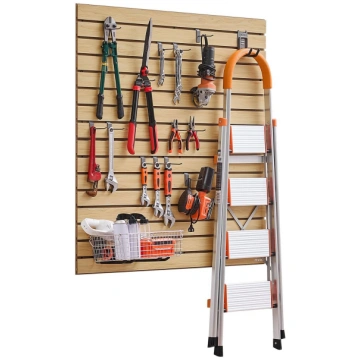 VEVOR 122×122 cm MDF līstes sienas panelis, dabisk