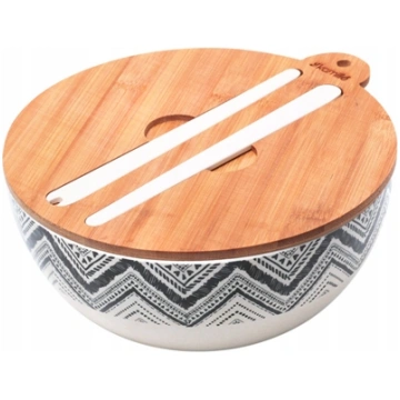 Bowl with bamboo lid, 24.5*12cm, 4384, Kamille 438