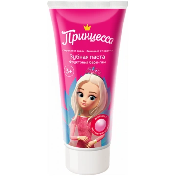 PRINCESSA Bērnu zobu pasta Augļu bubble-gum, 65 g