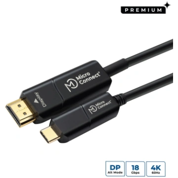 MicroConnect Premium USB-C HDMI fiber cable 10m 10
