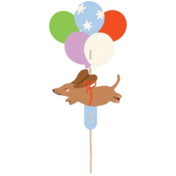 Cake topper Dachshund, 9x17 cm, mix PartyPostcard