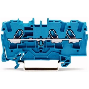Wago Zczka szynowa 3-przewodowa 4mm2 niebieska TOP