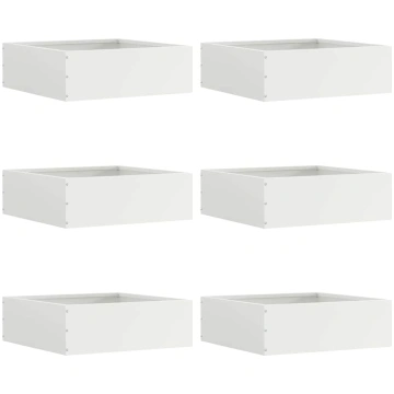 Zāliena apmale 6 pcs balts 40 x 40 x 13 cm tērauds