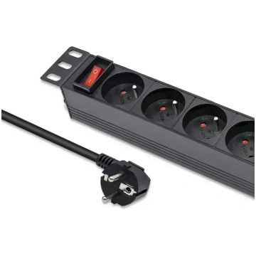 Qoltec Alumīnija pagarinātājs RACK 10"" | 1U | 16A