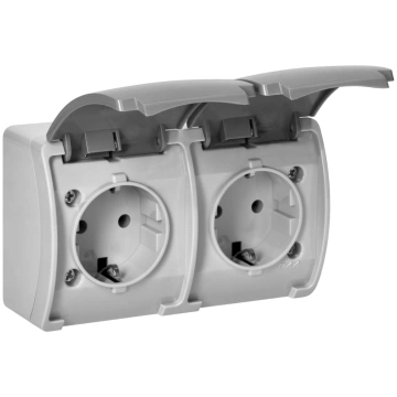 Double socket 2x2P+E Schuko AQUATIC Ornobaltic