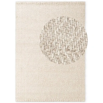 Elle Decoration Majoli dabīgi balts vilnas paklājs