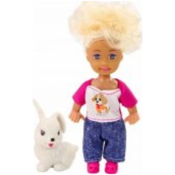 LEAN Toys Mini Doll with Long Hair, Colorful Anima