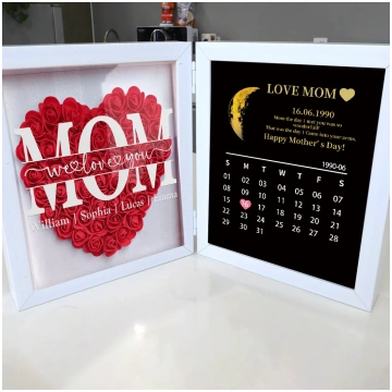 Calendario de aniversario "Mamá te amamos" con FAS