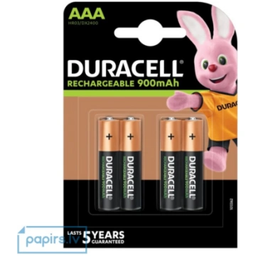 Uzlādējamās baterijas Duracell AAA / R03, 900mAh, 