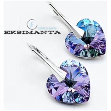 Sudraba auskari ar Swarovski Eksimanta.lv