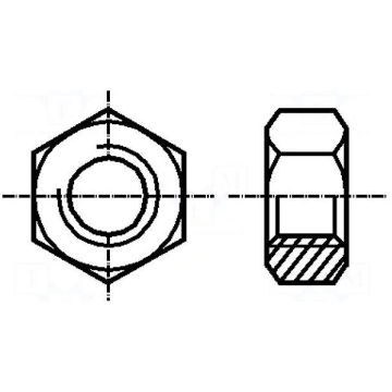 Nut | hexagonal | M4 | steel | Plating: without co