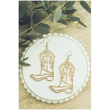Beautiful Cowboy Boot Earrings - Gold or Silver