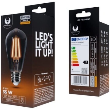 LED spuldzes kvēldiegs E27 ST64 4W 230V 2000K 400l