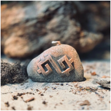 Akmens sveces LATVIEŠU SPĒKA ZĪMES - 5cm augstums 