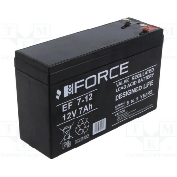 Re-battery: acid-lead; 12V; 7Ah; AGM; maintenance-