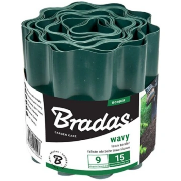 Viļņots zāliena nožogojums Bradas 20 cm x 9 m, zaļ