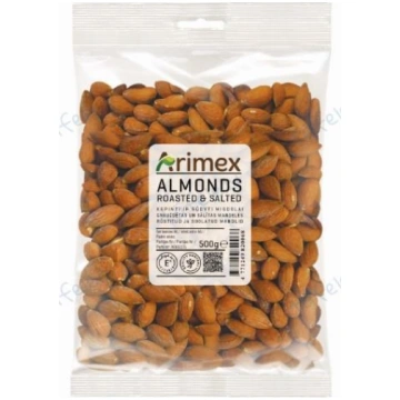 Mandeles grauzdētas, sālītas 500g, ARIMEX