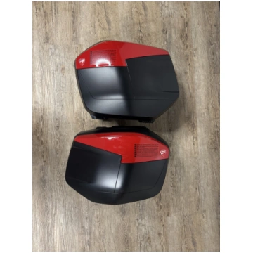 Plastic side panniers + Cover Red MTS 1200, 950, 1