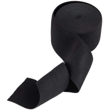 Melna elastīga plakanā austā elastīga smagā stiepu