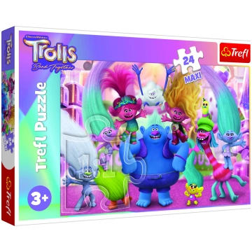 Puzle Trefl Trolls 14359T, 40 cm x 60 cm, 24 gab.,