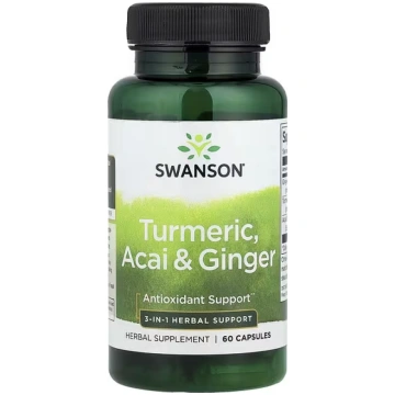Swanson Vitamins, Turmeric, Acai & Ginger, 60 Caps