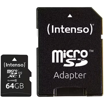 Intenso MicroSDXC, 64GB +Adapter (3423490)