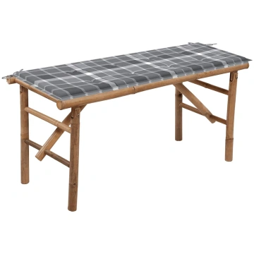 Saliekams dārza sols ar matraci, 118 cm, bambuss