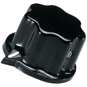 Knob; with pointer; thermoplastic; Øshaft: 6mm; Ø3