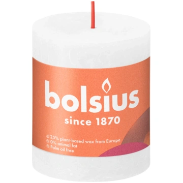 Svece, cilindriskas Bolsius Rustic Cloudy White, 3