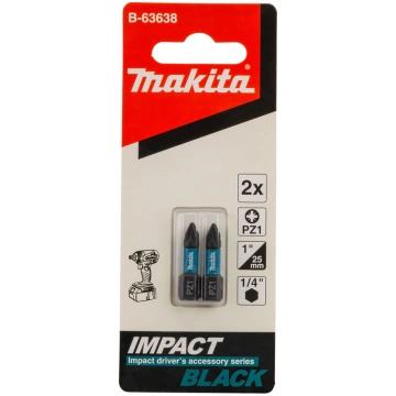 Skrūvgrieža uzgalis PZ1X25MM IMPACT BLACK, B-63638